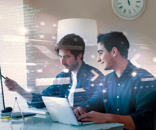 person working html computer