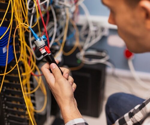 engineer man testing